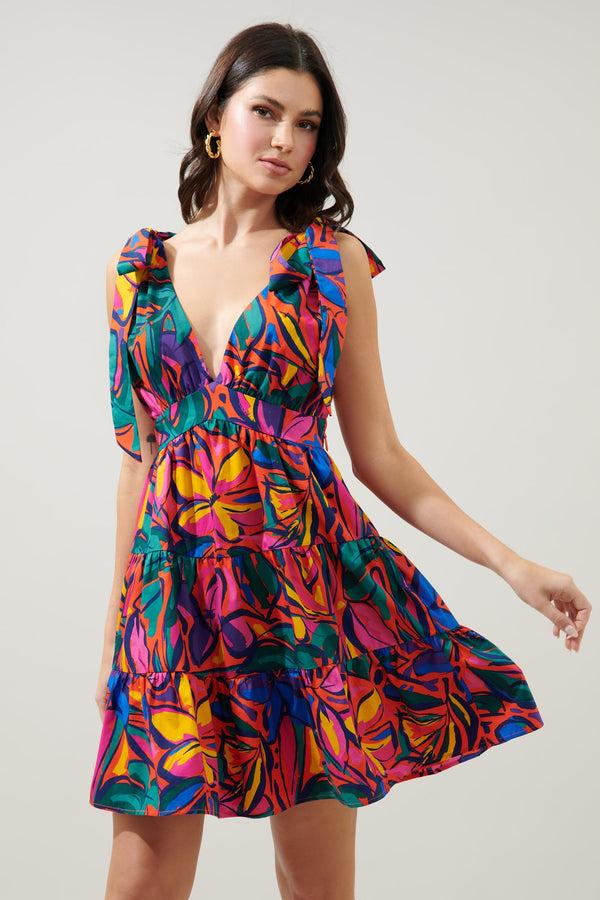 sugarlips Talullah Tie Strap Tiered Mini Dress