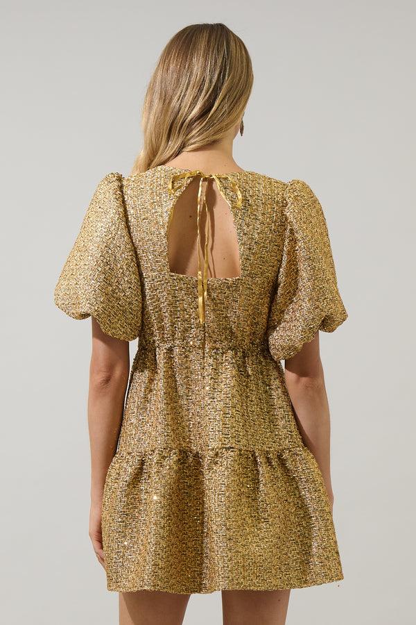 Sugarlips Tamary Tweed May Tiered Mini Dress