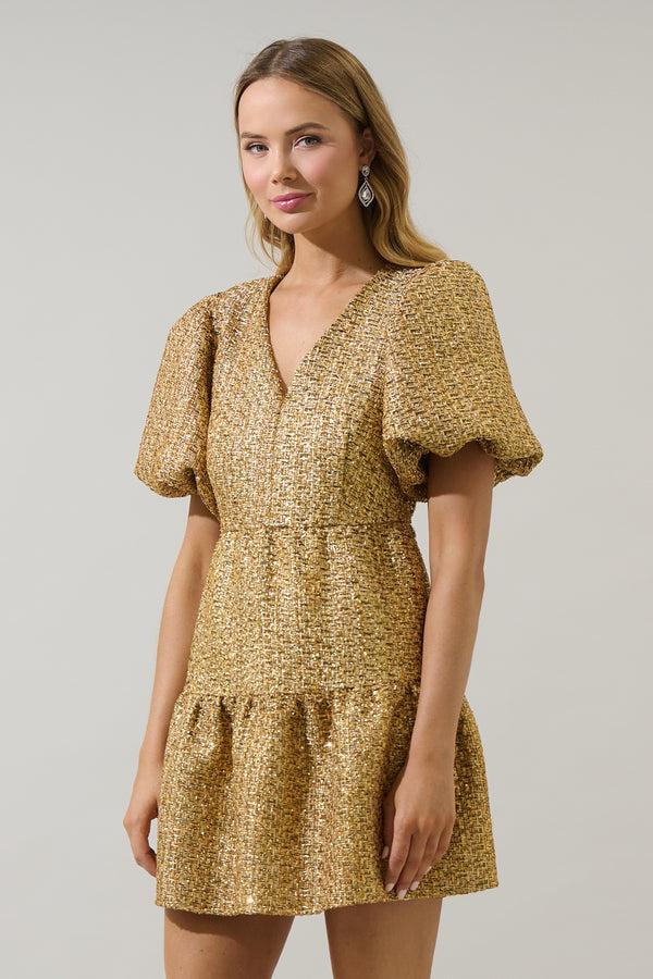 Sugarlips Tamary Tweed May Tiered Mini Dress