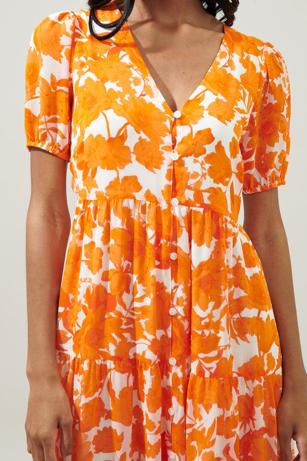 Sugarlips Tangelo Floral Monaco Tiered Maxi Dress