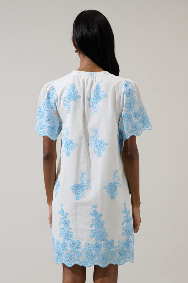 Sugarlips Tannia Embroidered Shift Mini Dress