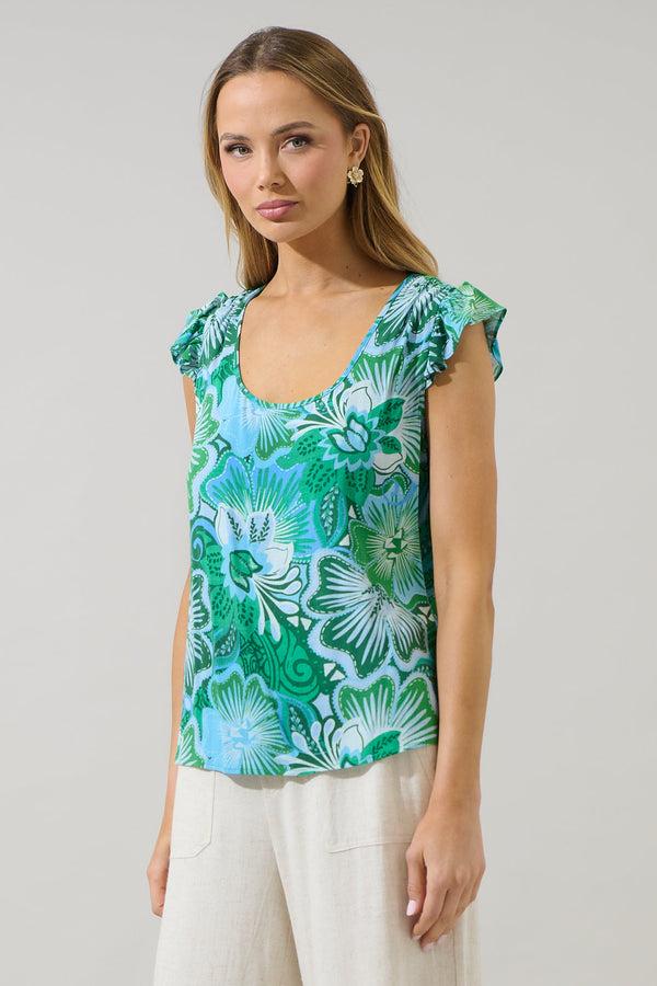 Sugarlips Tanti Floral Ismay Ruffle Top