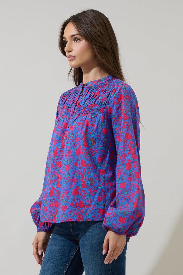 Sugarlips Tanya Floral Katara Smocked Top