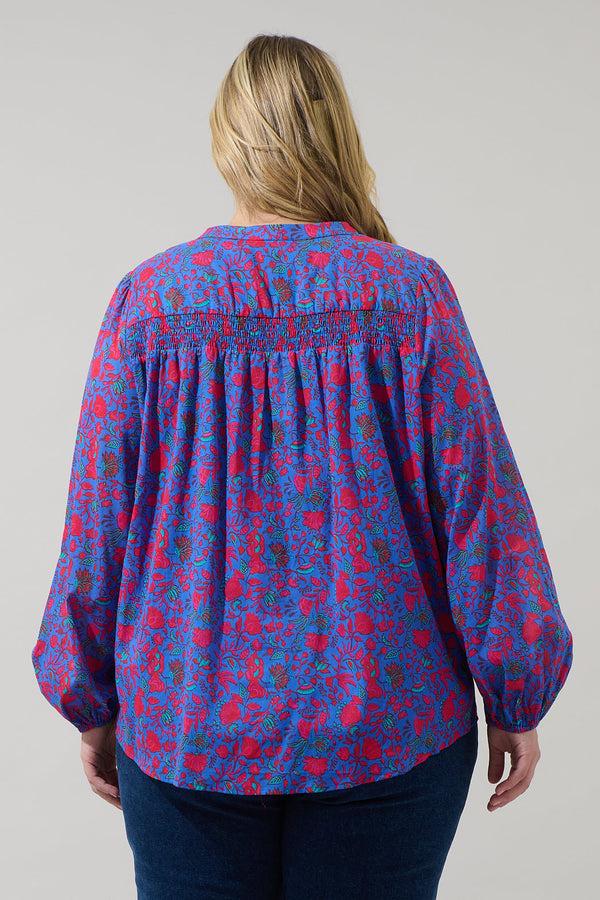 Sugarlips Tanya Floral Katara Smocked Top Curve
