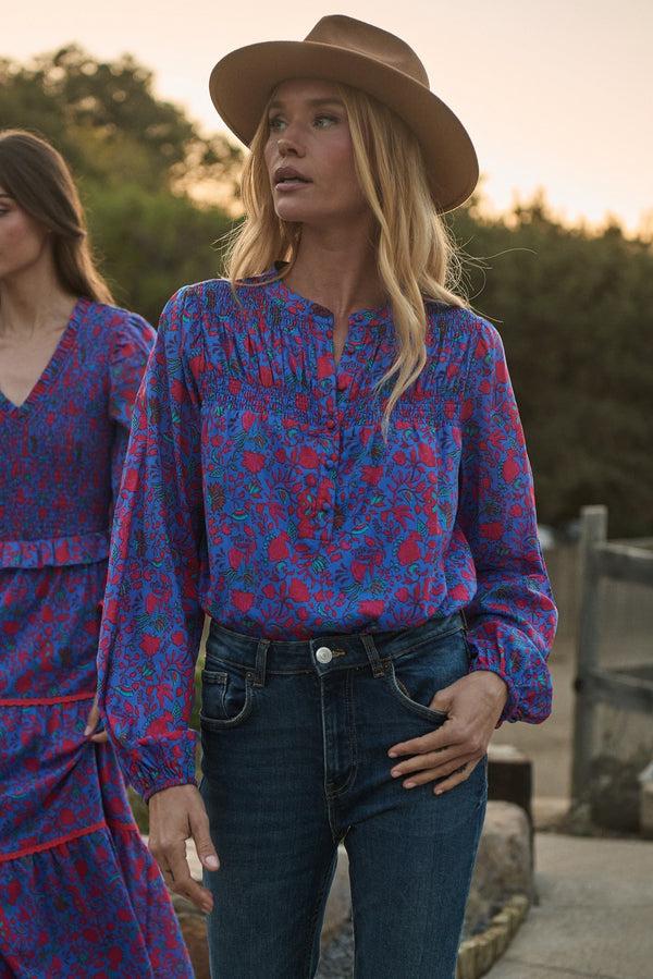 sugarlips Tanya Floral Katara Smocked Top