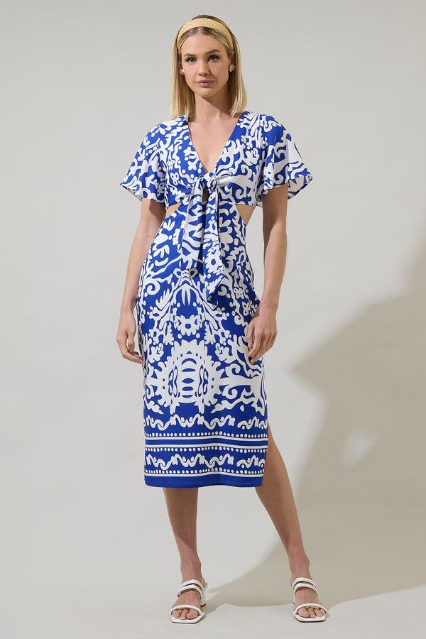 Sugarlips Tara Hills Joelle Front Tie Midi Dress