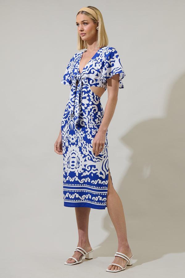 Sugarlips Tara Hills Joelle Front Tie Midi Dress