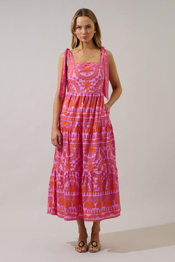 Sugarlips Tarie Tropical Emely Tiered Maxi Dress