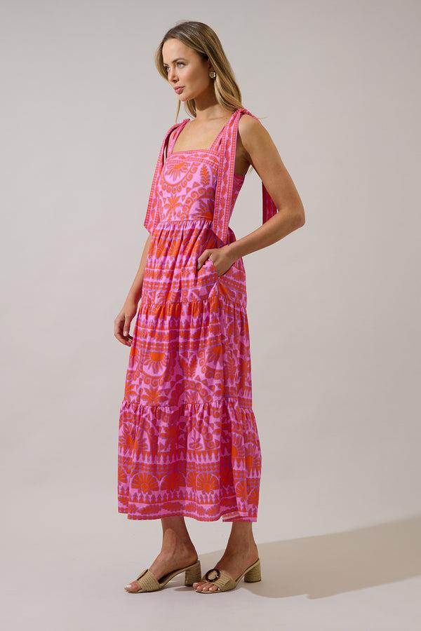 Sugarlips Tarie Tropical Emely Tiered Maxi Dress