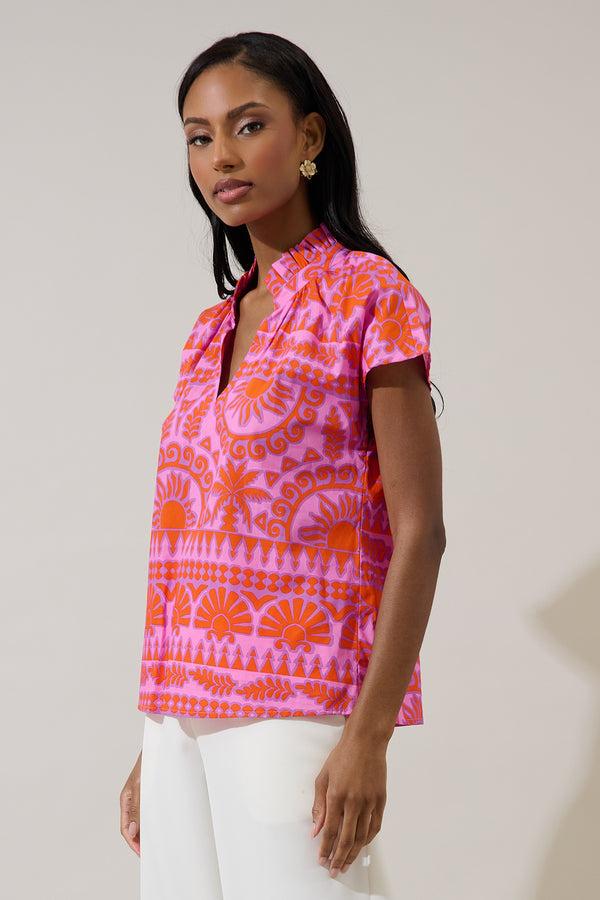 Sugarlips Tarie Tropical Juna Ruffle Top