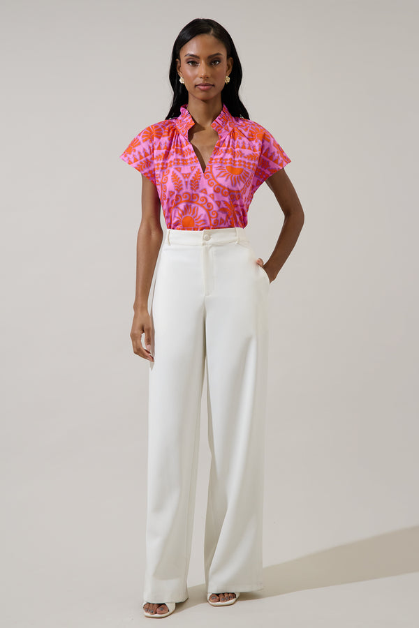 Sugarlips Tarie Tropical Juna Ruffle Top