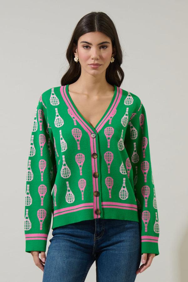 sugarlips Tennis Club Button Up Cardigan