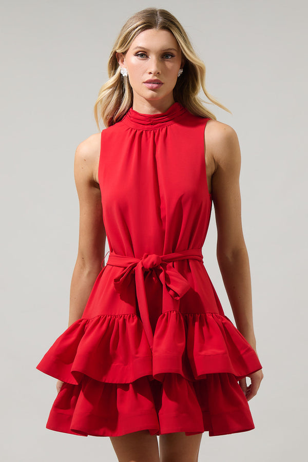 sugarlips Teresa Ruffle Tiered Mini Dress
