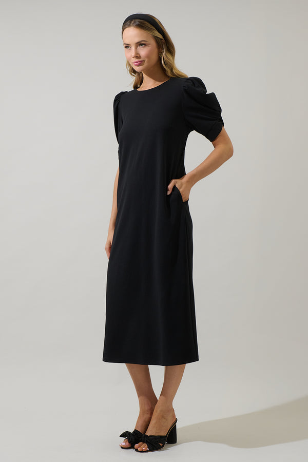 Sugarlips Thora Puff Sleeve Midi Dress