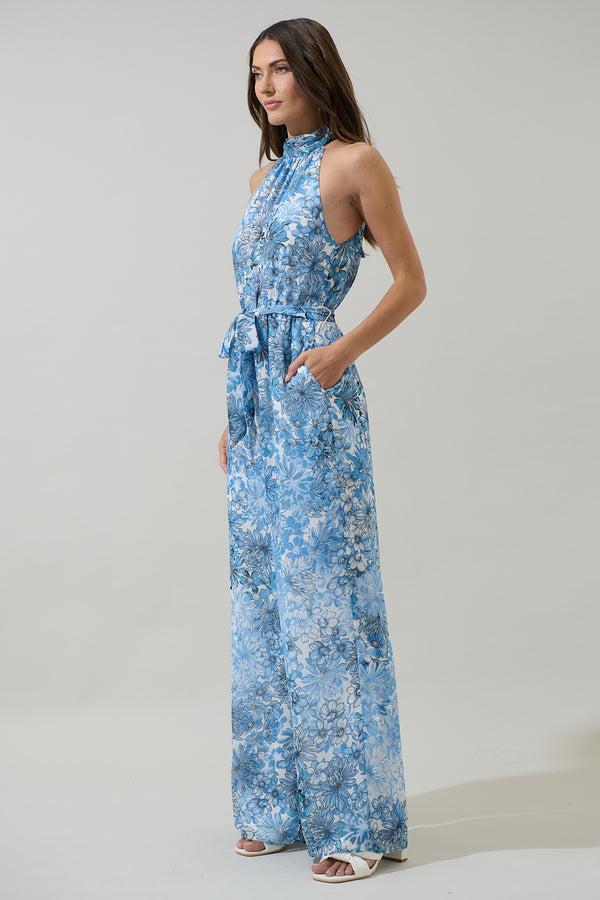 Sugarlips Tierra Floral Imery Halter Jumpsuit
