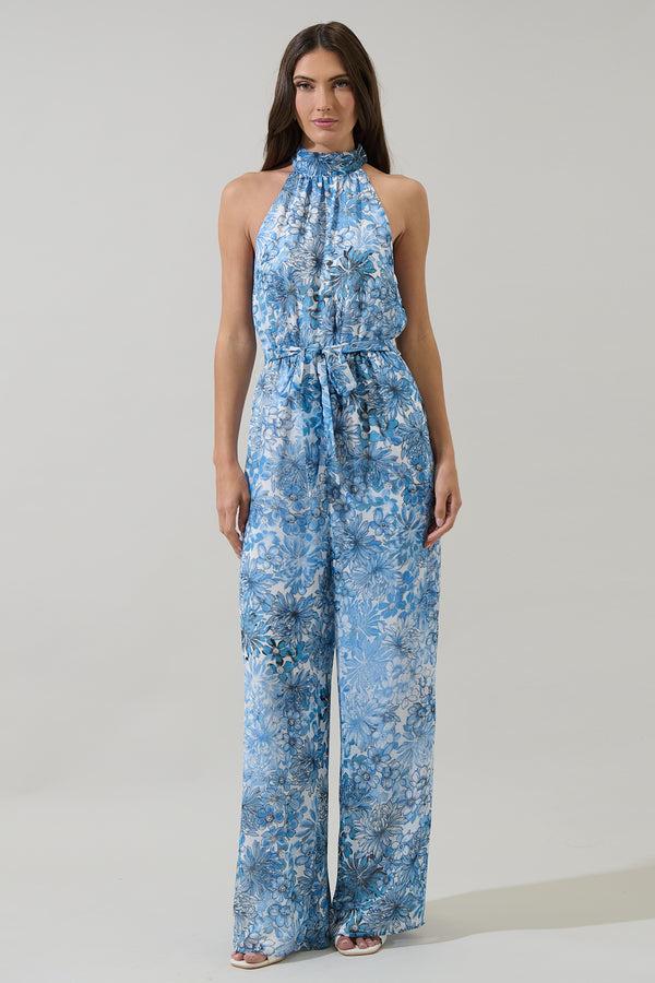 sugarlips Tierra Floral Imery Halter Jumpsuit