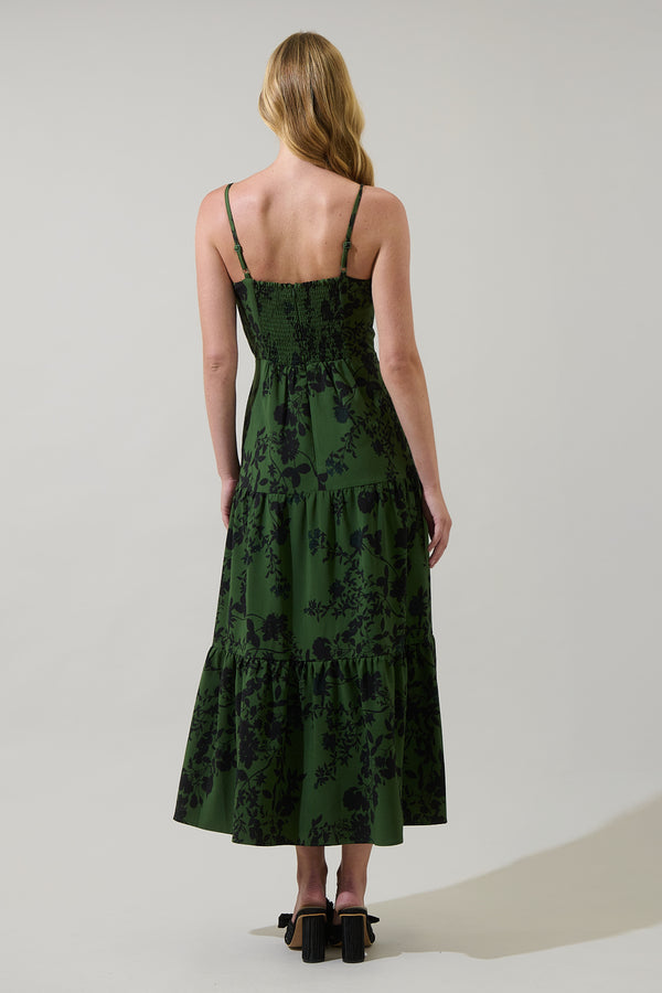 Sugarlips Tindrie Floral Alvis Tiered Maxi Dress