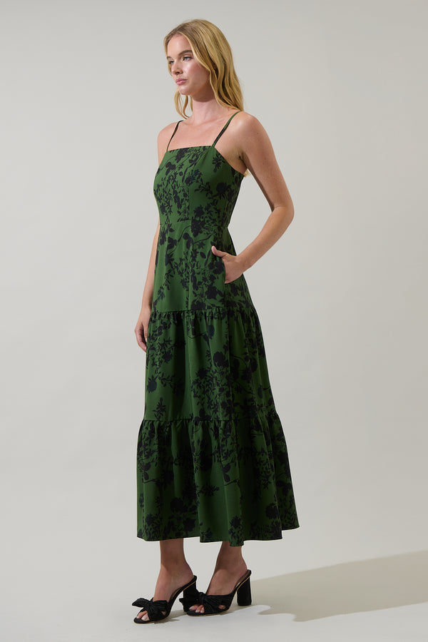 Sugarlips Tindrie Floral Alvis Tiered Maxi Dress