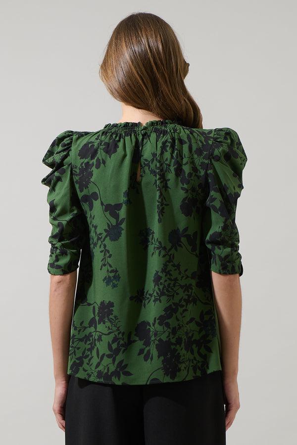Sugarlips Tindrie Floral Drape Sleeve Top