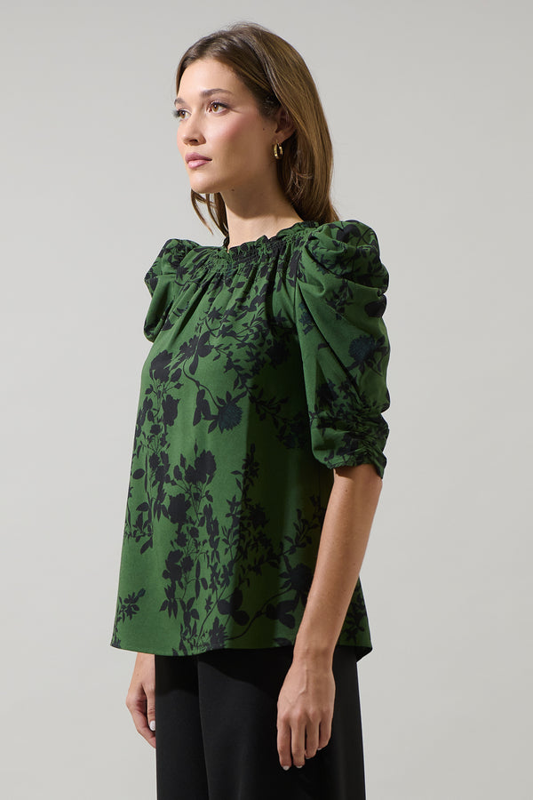 Sugarlips Tindrie Floral Drape Sleeve Top