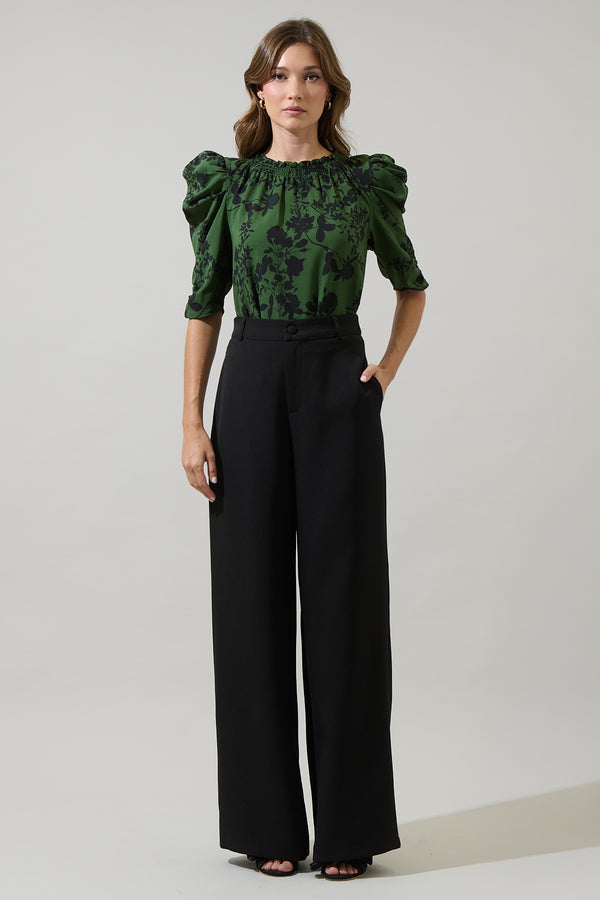 Sugarlips Tindrie Floral Drape Sleeve Top