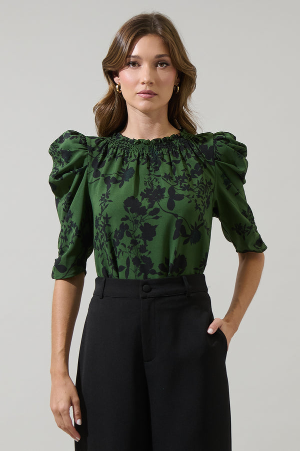 sugarlips Tindrie Floral Drape Sleeve Top