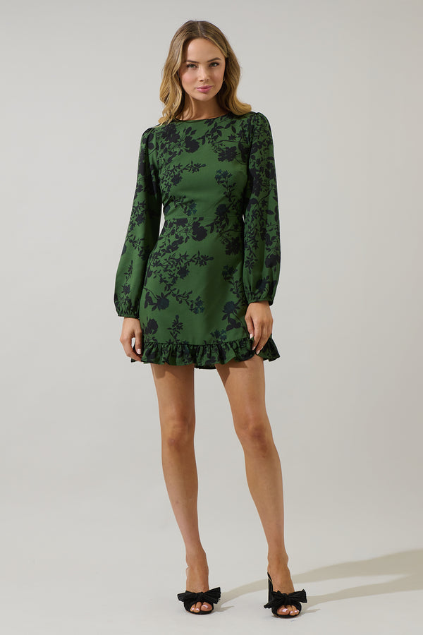 Sugarlips Tindrie Floral Ruffle Flounce Mini Dress