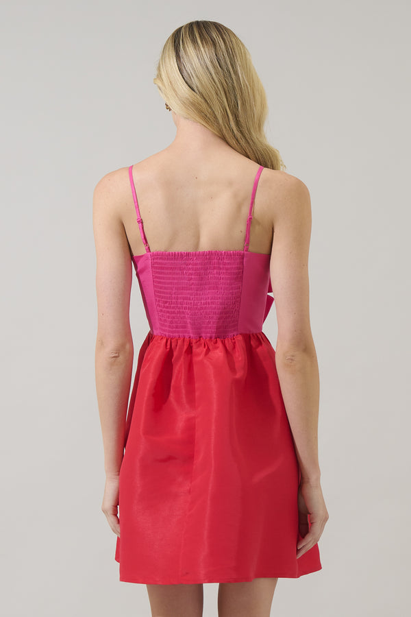 Sugarlips Tizza Bow Color Block Mini Dress