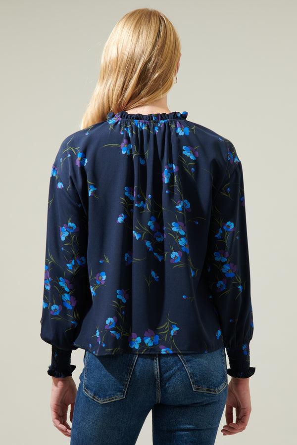 Sugarlips Torun Floral Split Neck Blouse