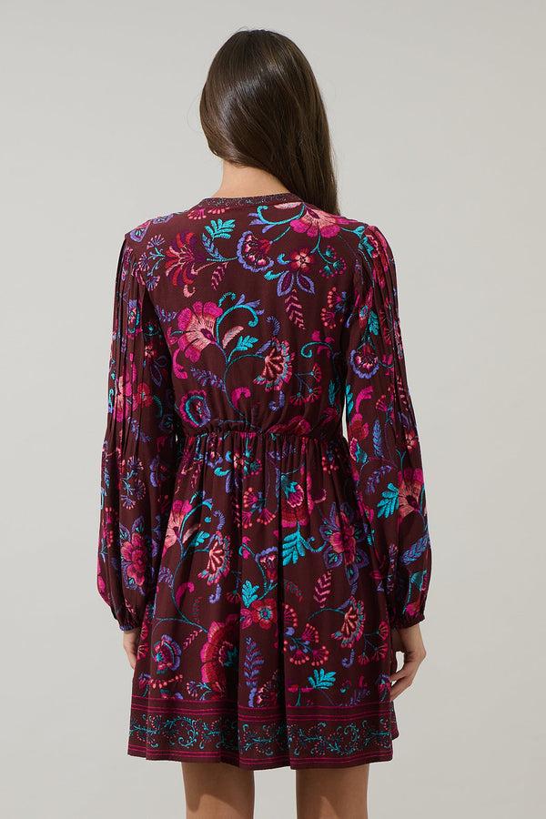 Sugarlips Tory Paisley Ceny Button Down Mini Dress