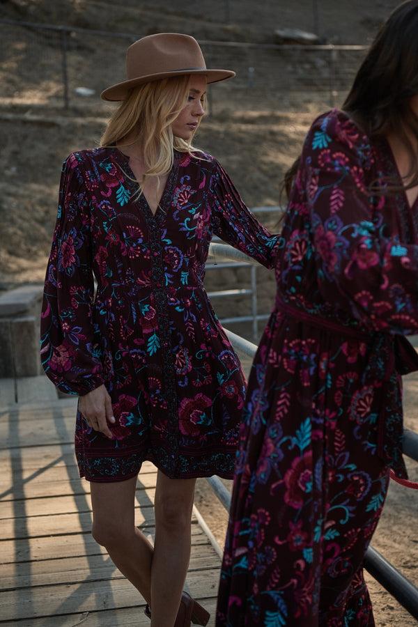 sugarlips Tory Paisley Ceny Button Down Mini Dress