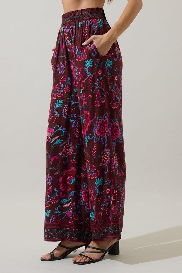 Sugarlips Tory Paisley Sofie Ruffle Wide Pants
