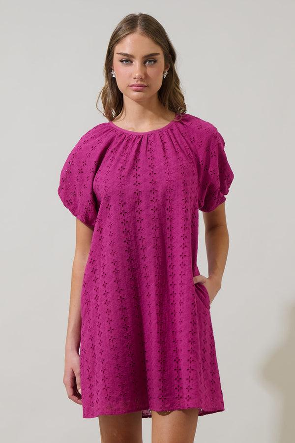 sugarlips Tove Eyelet Mory Shift Mini Dress