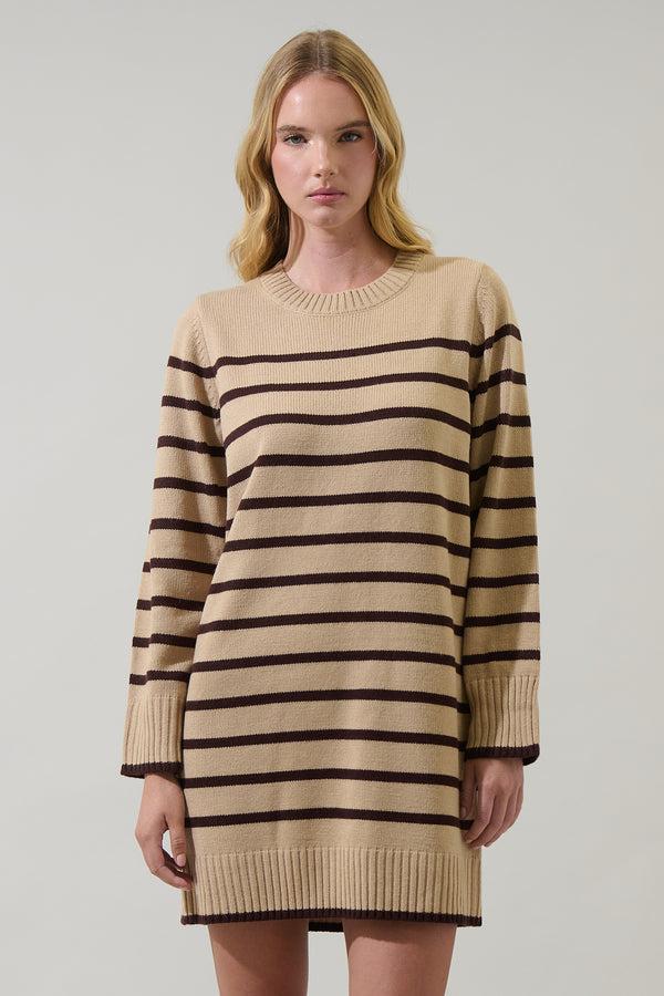 Sugarlips Tovina Striped Sweater Mini Dress