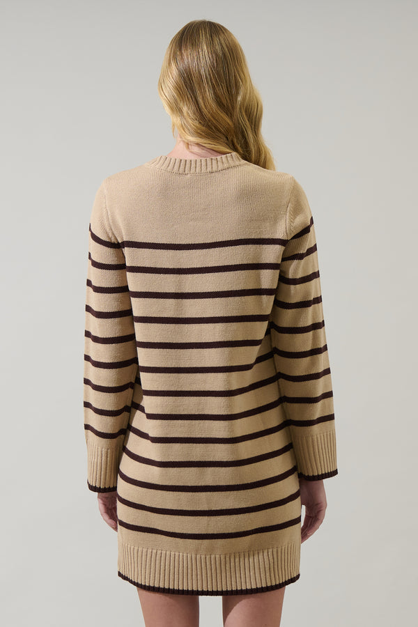 Sugarlips Tovina Striped Sweater Mini Dress