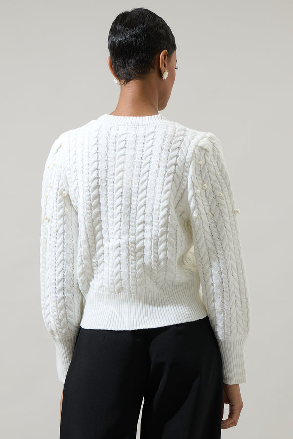 Sugarlips Toxey Pearl Round Neck Sweater
