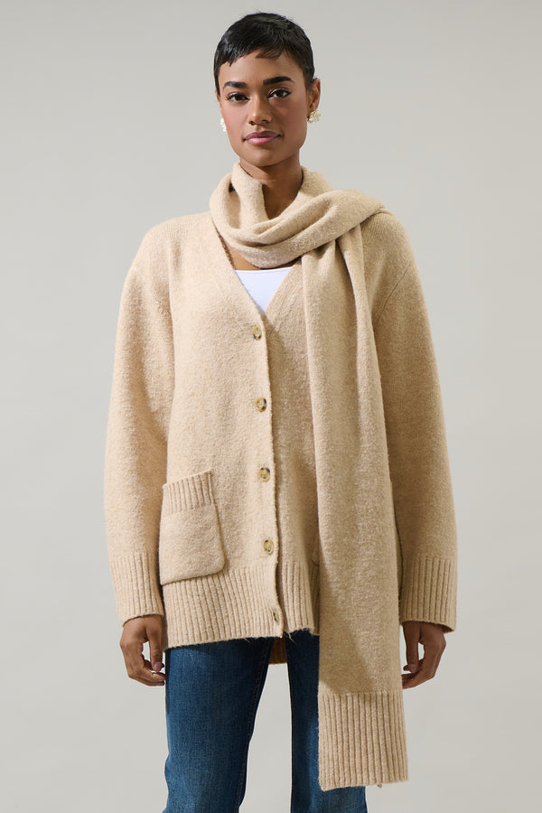 Sugarlips Triana Button Up Scarf Cardigan