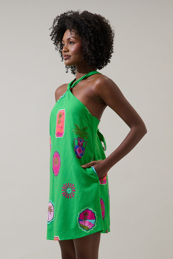 Sugarlips Trinie Postcard Amory Halter Mini Dress