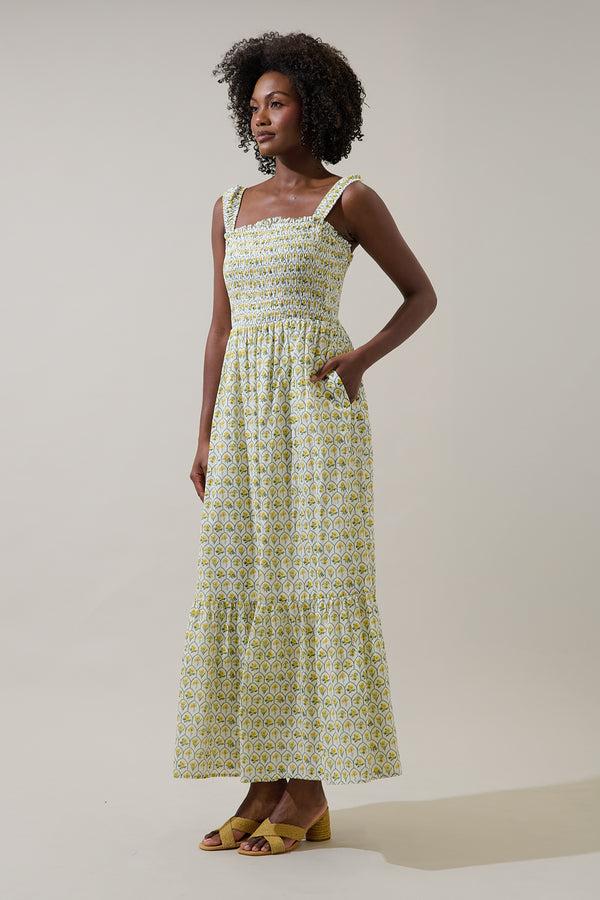 Sugarlips Trinny Floral Tayla Smocked Maxi Dress