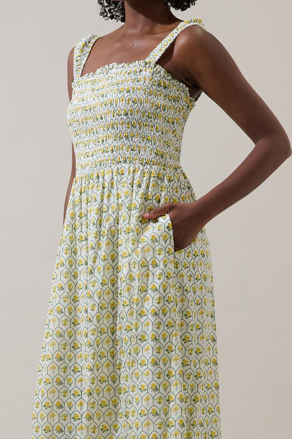 Sugarlips Trinny Floral Tayla Smocked Maxi Dress