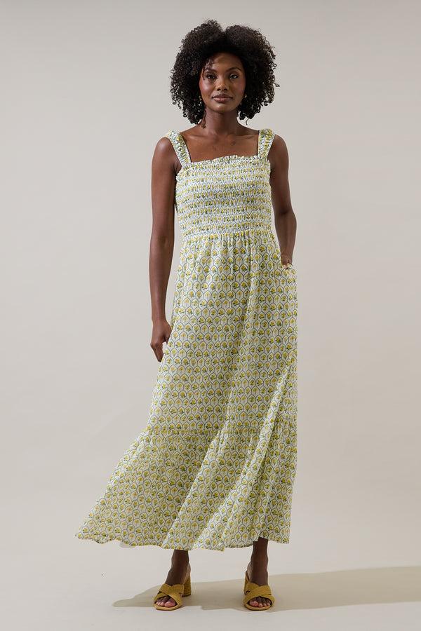 sugarlips Trinny Floral Tayla Smocked Maxi Dress