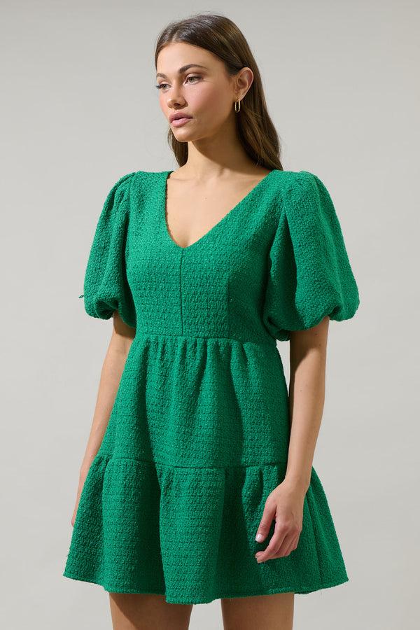 Sugarlips Trista Tweed May Tiered Mini Dress