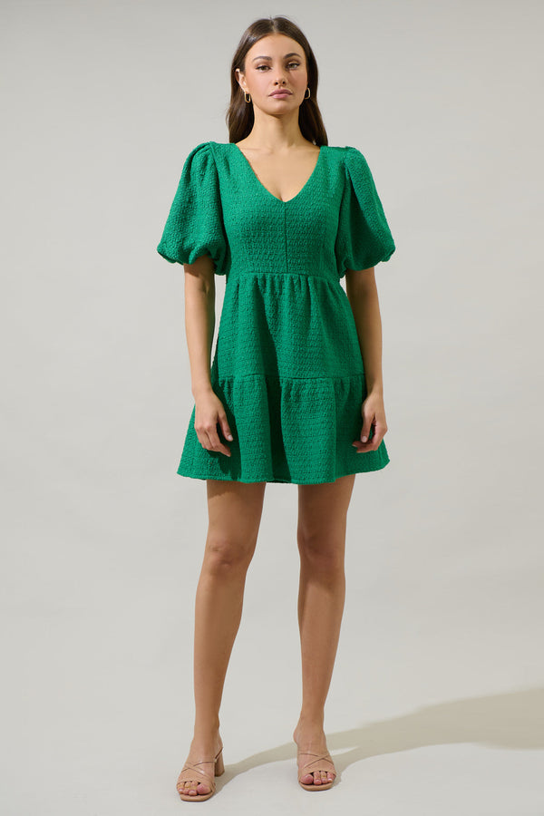 Sugarlips Trista Tweed May Tiered Mini Dress