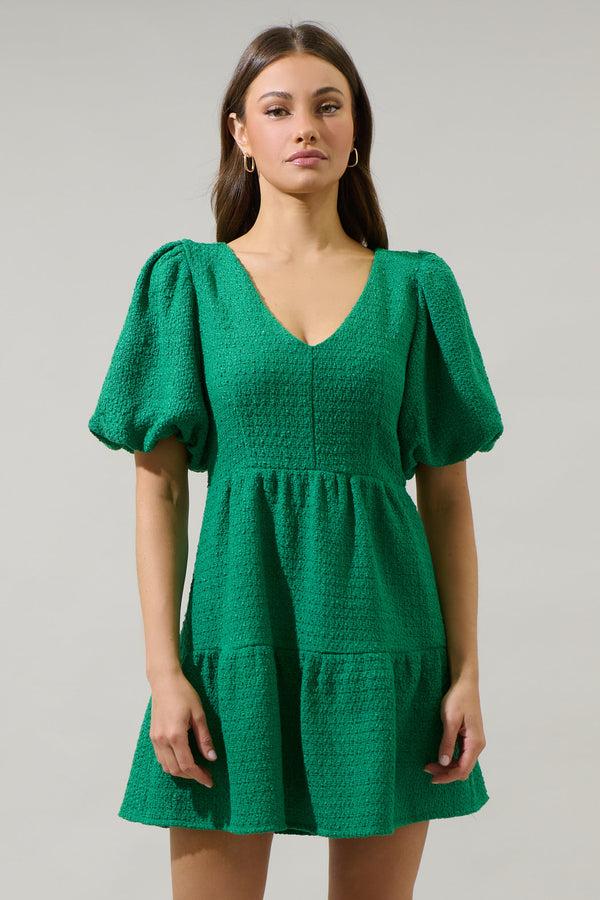 sugarlips Trista Tweed May Tiered Mini Dress