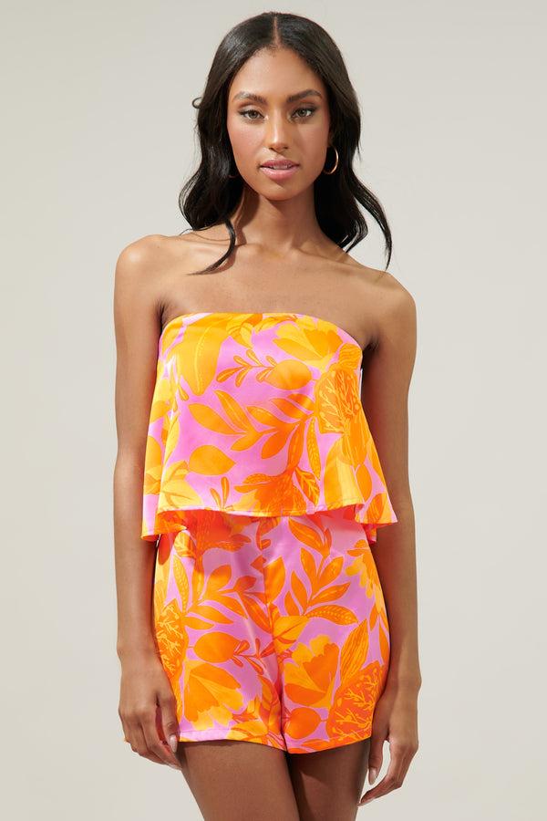 Sugarlips Tropicanna Strapless Romper