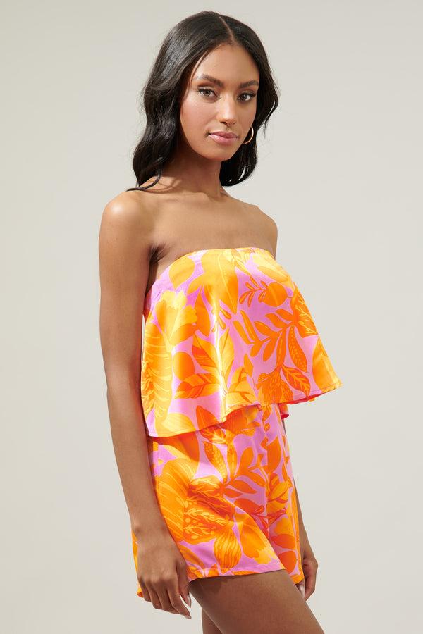 Sugarlips Tropicanna Strapless Romper