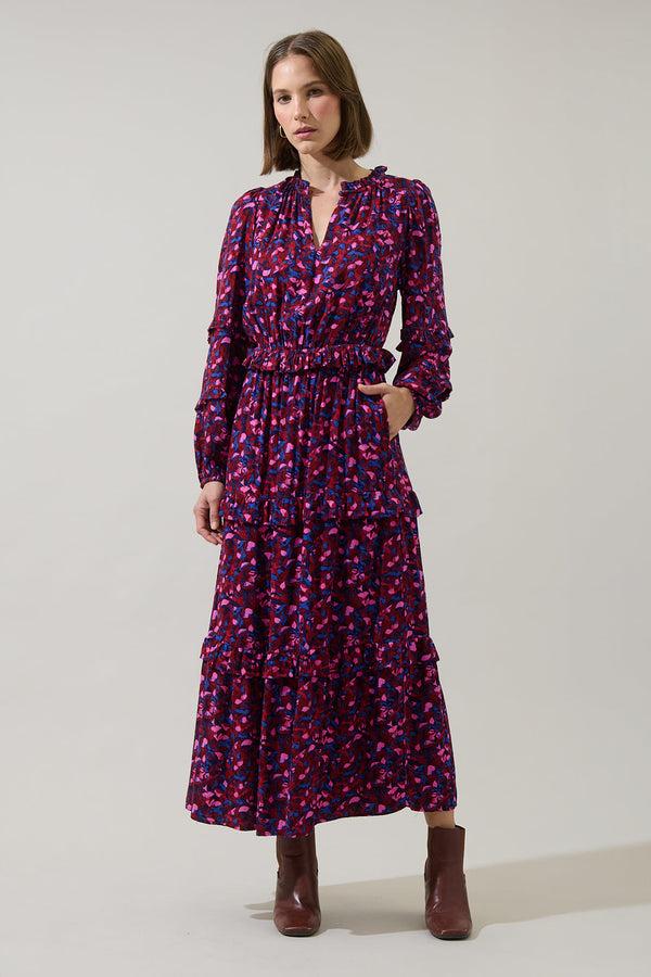 Sugarlips Turma Abstract Iveny Tiered Maxi Dress