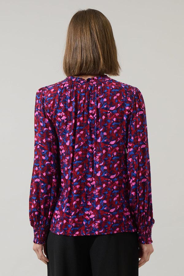 Sugarlips Turma Abstract Jania Smock Trim Top