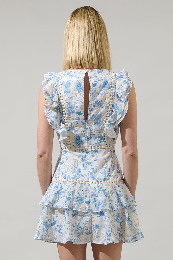 Sugarlips Tuti Floral Dot Crochet Ruffle Dress