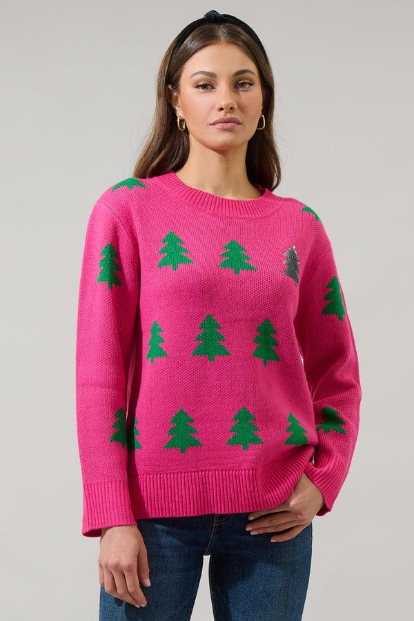 Sugarlips Under The Tree Sequin Crewneck Sweater